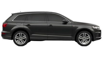 Modern gray suv car side view isolated on transparent background