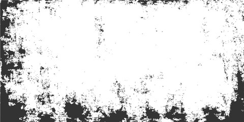 Abstract grunge black background featuring a vintage floral pattern with ink splatters and a dirty spray paint texture on a vector illustration banner design