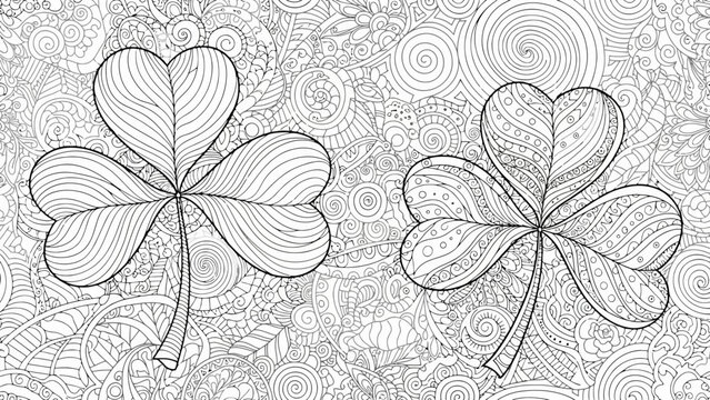 Intricate Shamrock Designs on a Patterned Background - St. Patrick's Day Theme
