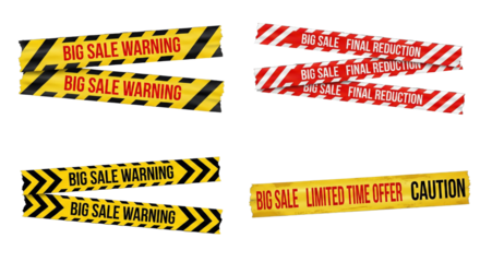 Bold Sale Promotion Warning Tapes for Retail Discounts and Clearance Events