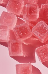 Translucent Pink Jelly Cubes in Soft Light Glow