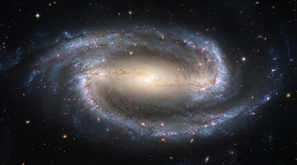 A mesmerizing galaxy, showcasing swirling arms of stars and gas in the vastness of space