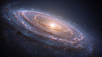 A stunning spiral galaxy, a cosmic marvel of swirling gas, dust, and countless stars. The galaxy's beauty is on full display