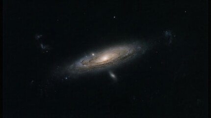 A spiral galaxy against a deep black cosmic backdrop