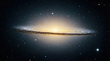 A mesmerizing view of the Sombrero Galaxy, a cosmic spectacle in space
