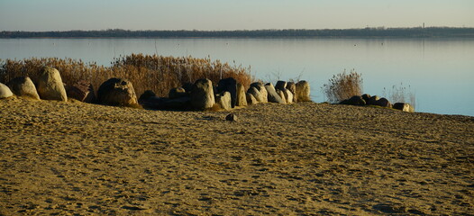 Neuer Strand am ehemaligen Tagebau
