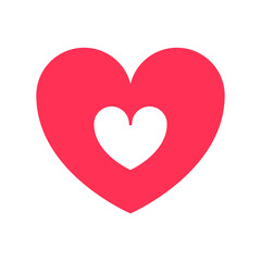 Heart icon. Heart shape red sign, symbol. Love, romance, holiday, valentines day, valentine concept. Vector illustration. Editable stroke. Flat design decor element.
