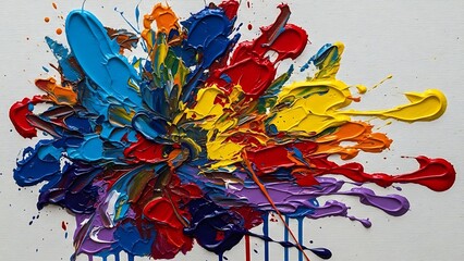 Vibrant Paint Splash on White Background