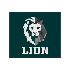 Lion head vector design logo template