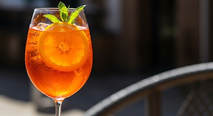 Refreshing Aperol Spritz - A Vibrant Italian Aperitivo with Orange Slice.