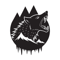 Obraz premium Blackout Wolf Palm TShirt Artwork
