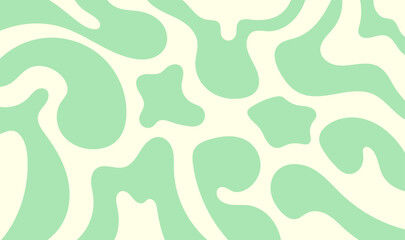 Soft Green Abstract Organic Shapes Background. Retro Pastel Green Organic Abstract Background