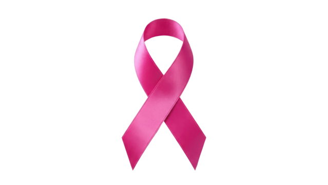 Pink Ribbon for Breast Cancer Awareness Symbol isolated PNG with Transparent Background - Powered by Adobe