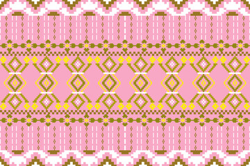 Pixel, Pastel Geometric Floral Tile Seamless Pattern for carpet, print, wrap, decorative, illustration, Fabric, Wallpaper, Ceramics. 