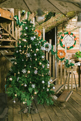 Close up of a hanging Chistmas tree