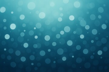 Soft glowing bokeh light effect with blurred circular shapes floating in teal blue gradient background for festive or dreamy abstract concept design. Ai generative