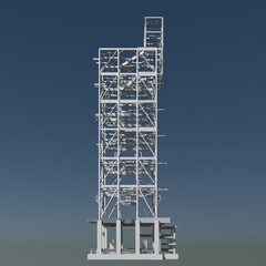3D illustration of building structure