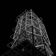 3D illustration of building structure