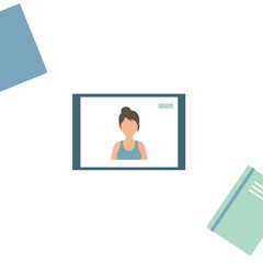 Man Consulting Doctor on Video Call from Home Flat Illustration