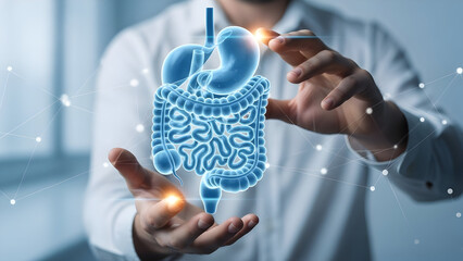 Businessman's hand touching a virtual business connection network map on a screen concept