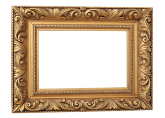 antique gold picture frame isolated