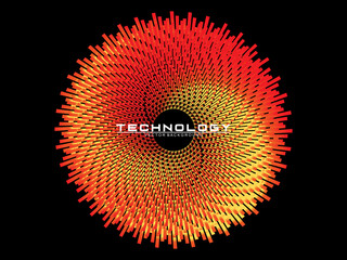 	
Music poster design background. Electro Sound Cover Template with dynamic abstract gradient circular geometric line shapes for t-shirt screen printing, technology, digital, party, festival and club.