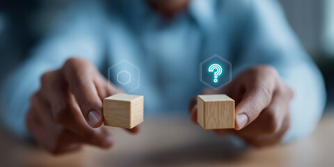 Professional contemplates business choices between alternative strategic decision options carefully.