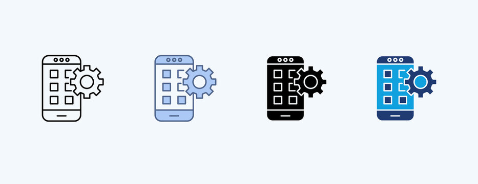 Mobile Aplication Multiple Icon Illustration Vector