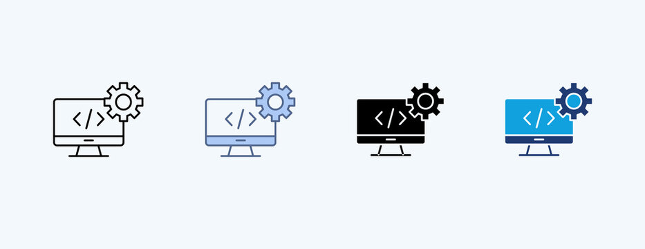 Software Development Multiple Icon Illustration Vector