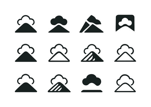 Hill Logo Variations. Hill. Icon set. Set Logo of Hill: hill wit