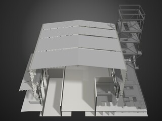 3D illustration of industrial project