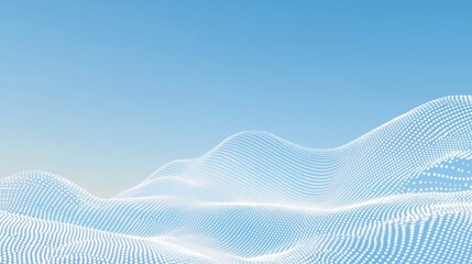Blue dot matrix wave background image