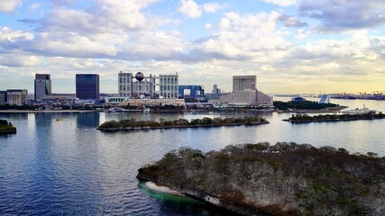 東京都台東区のレインボーブリッジから撮影したベイエリア