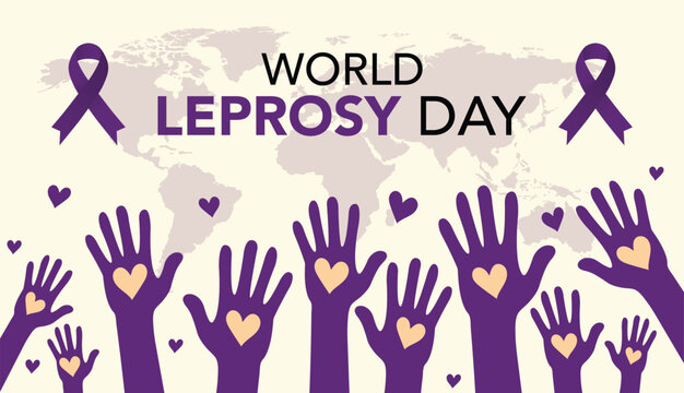 Vector illustration on the theme of World Leprosy Eradication or Hansen's disease day observed each year on last Sunday of January across the globe
