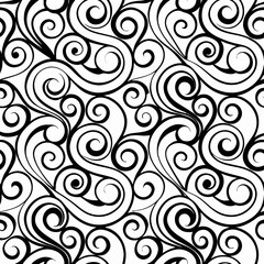 Intricate swirling patterns create a seamless monochrome abstract background design