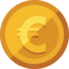 Close up of a gold euro coin with intricate details