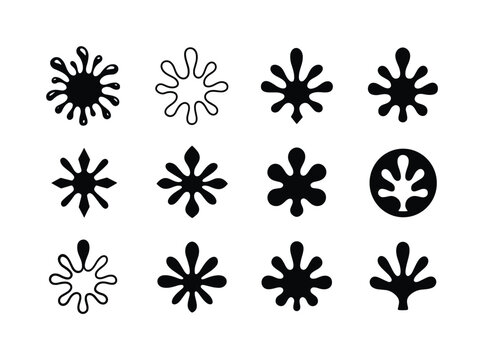 Paint Splash Logos. Splash of paint. Icon set. Set Logo of Splas