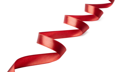 Realistic Red Satin Ribbon Bow Isolated on Transparent Background, 3D Rendered Gift Decoration Asset