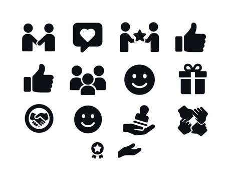 Peer Recognition Icons. Peer Recognition. Solid icon set of Peer