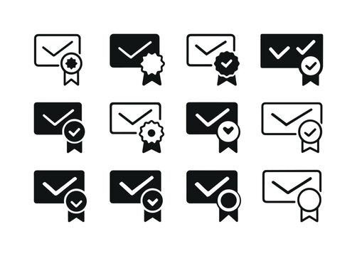 Bonus Check Icons. Bonus check. Icon set. Set Logo of bonus chec