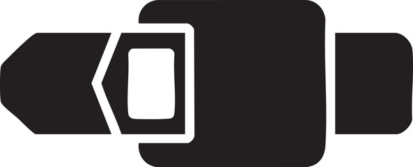 Aircraft Seatbelt Buckle Silhouettes Vector Airline Safety