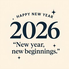 Happy New Year 2026 Minimal Typography Elegant Design