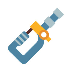 Climbing carabiner in flat design style on black background