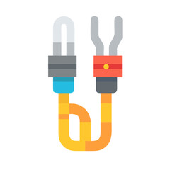 Two Electrical Connectors with Wiring on Black Background