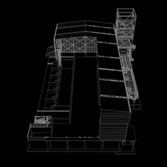 3D illustration of industrial project