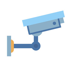 Isolated security camera icon on solid black background illustration