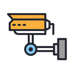 Security camera icon illustration on a black background