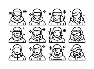 Holiday Cocoa Icons. Holiday cocoa delight. Filled icon set of holiday cocoa delight: warm cup, cocoa emblem,