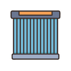 Illustration of simple air filter on black background studio