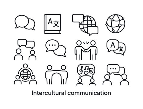 Intercultural Communication Icons. Intercultural communication.